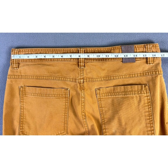 Prana Pants Mens 33x32 Whiskey Brown Tucson Slim Fit Distressed Canvas Organic - Picture 8 of 14